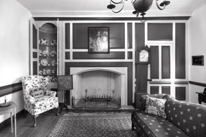 Original parlor chimneypiece. closet, and beaufat; ca. 1730